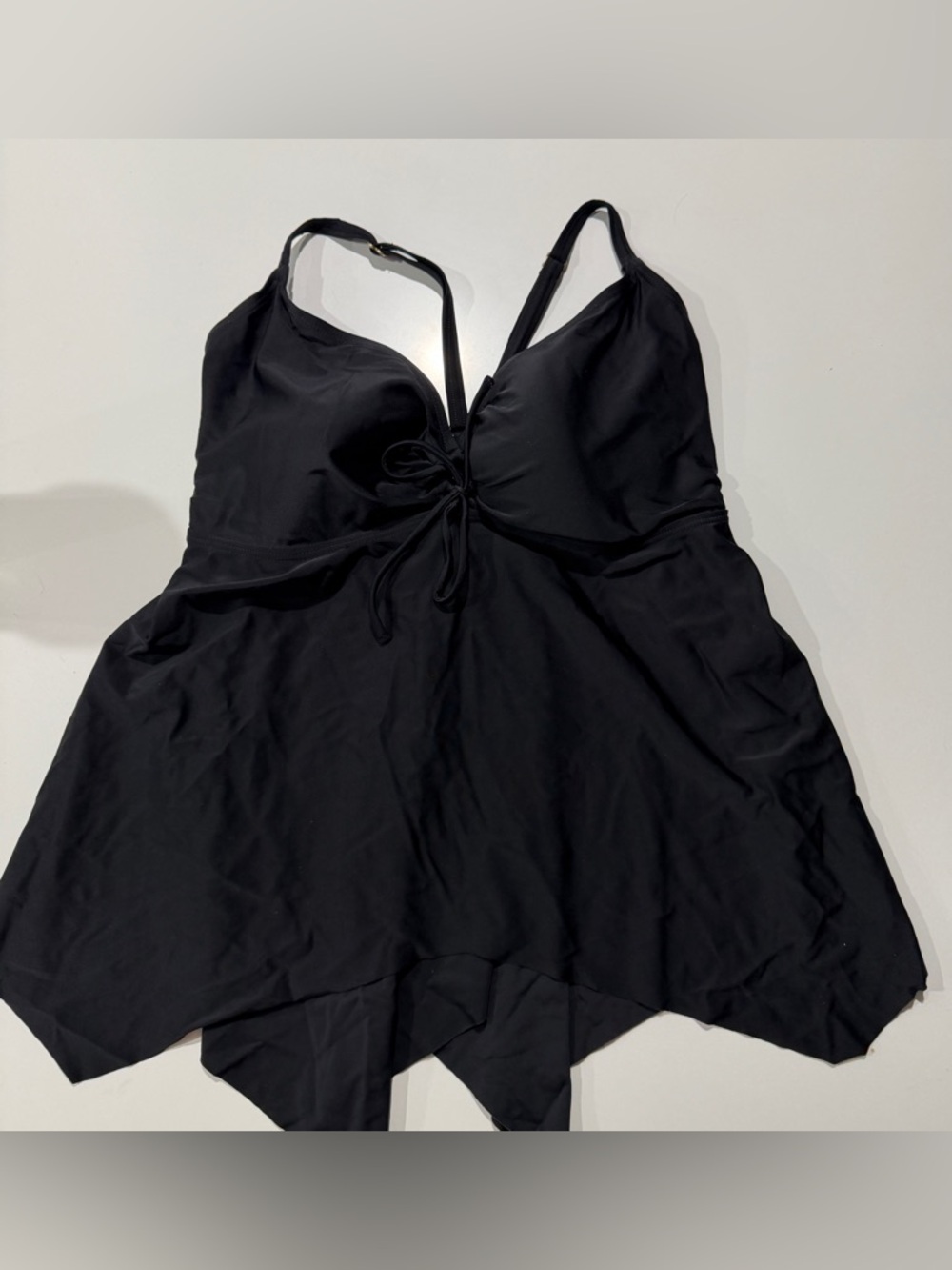 Swimsuits For All Black Tankini Top with Tie-Front
